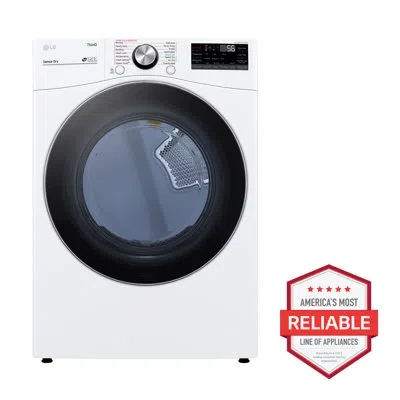 Lg 7.4 Cu. Ft. Ultra Large Capacity Smart Wi-fi Enabled Front Load Gas Dryer With Turbosteam And Built- In White