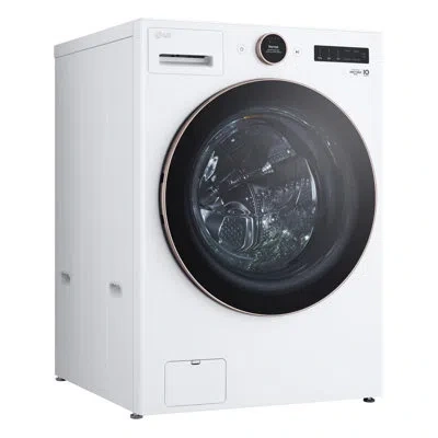 Lg Mega Capacity Smart Front Load Energy Star Washer With Turbowash® 360® And Ai Dd® Built-in Intellige In White