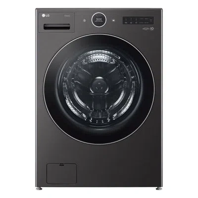 Lg Mega Capacity Smart Front Load Washer With Ai Dd® 2.0 Built-in Intelligence & Turbowash® 360®, 5.0 C In Black