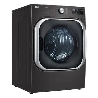 Lg Mega Capacity Smart Wi-fi Enabled Front Load Electric Dryer With Turbosteam And Built-in Intelligenc In Black;black Steel