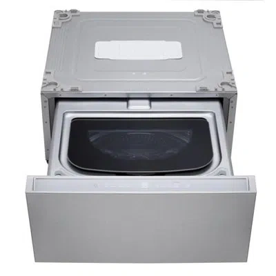Lg Signature 1.0 Cu. Ft. 29" Sidekick Pedestal Washer In Brushed Platinum Steel