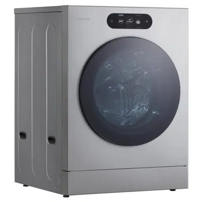 Lg Signature 5.8 Cu Ft. Mega Capacity Smart Front Load Washer In Brushed Platinum Steel