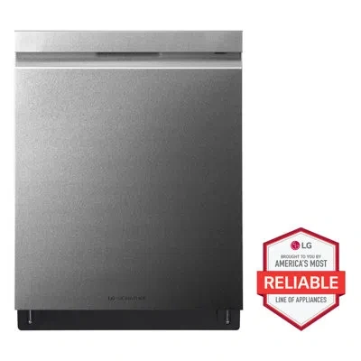 Lg Signature Top Control Smart Wi-fi Enabled Dishwasher With Truesteam® And Quadwash In Textured Steel™ Finish