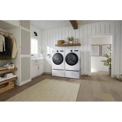 Lg Smart Front Load Electric Dryer With Ai Sensor Dry & Turbosteam, Technology, 7.4 Cu. Ft. In White