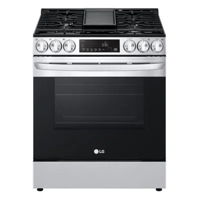 Lg Smart Wi-fi Enabled Fan Convection Gas Slide-in Range With Air Fry & Easyclean®, 5.8 Cu. Ft. In Print Proof Stainless Steel