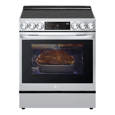 Lg Smart Wi-fi Enabled Probake Convection® Instaview® Electric Slide-in Range With Air Fry, 6.3 Cu. Ft. In Print Proof Stainless Steel