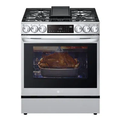 Lg Smart Wi-fi Enabled Probake Convection® Instaview® Gas Slide-in Range With Air Fry, 6.3 Cu. Ft. In Stainless Steel