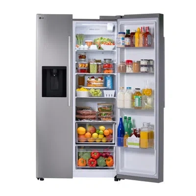 Lg Standard-depth, Side-by-side Refrigerator, With Ice And Water And Bar Handle Design, 27 Cu. Ft. In Stainless Steel