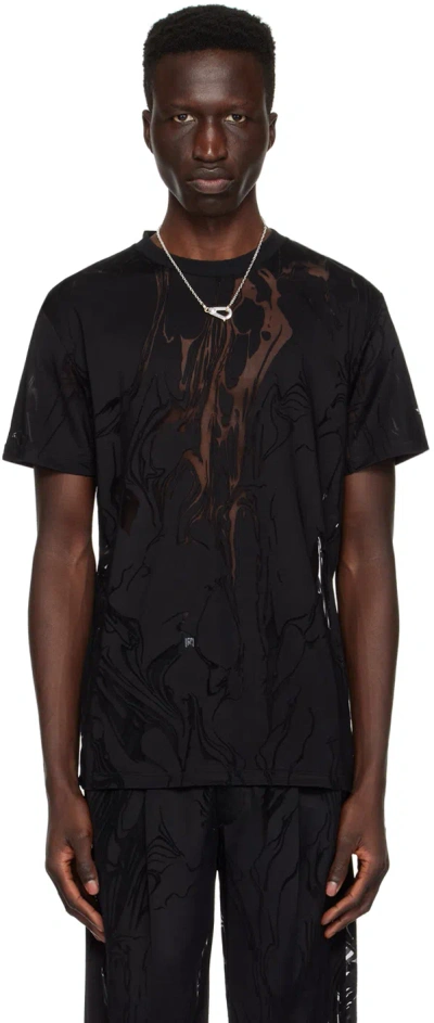 Lgn Louis Gabriel Nouchi Black Marbled T-shirt In Devoured