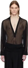 Lgn Louis Gabriel Nouchi Black Sheer Shirt In Black 001
