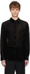 Lgn Louis Gabriel Nouchi Black Striped Shirt In Black