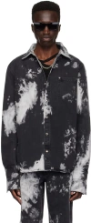 Lgn Louis Gabriel Nouchi Black Tie-dye Denim Shirt In Smoke 032