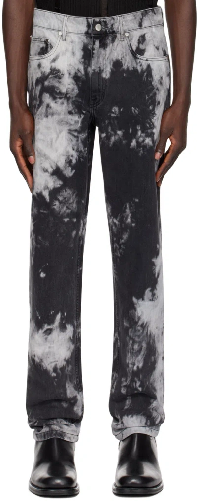 Lgn Louis Gabriel Nouchi Black Tie-dye Jeans In Smoke 032