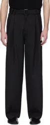 Lgn Louis Gabriel Nouchi Black Wide Smoking Double Pleats Trousers In Black 001