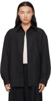 Lgn Louis Gabriel Nouchi Black Wool Overshirt In Black