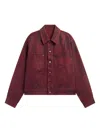 Lgn Louis Gabriel Nouchi Coated Denim Jacket In Burgundy