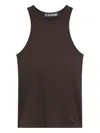 Lgn Louis Gabriel Nouchi Cross-back Sleeveless Top In Brown