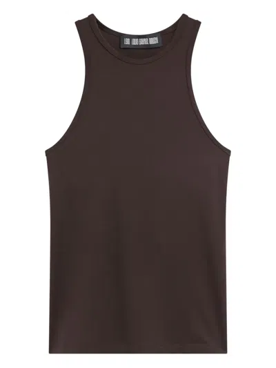 Lgn Louis Gabriel Nouchi Cross-back Sleeveless Top In Brown