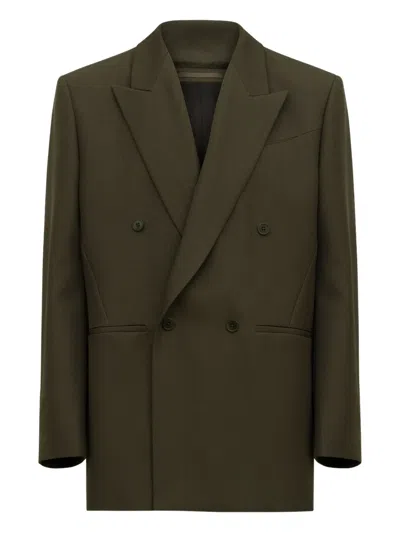 Lgn Louis Gabriel Nouchi Double-breasted Wool Jacket In Green