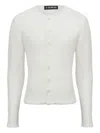 Lgn Louis Gabriel Nouchi Fluffy Knit Cardigan In White