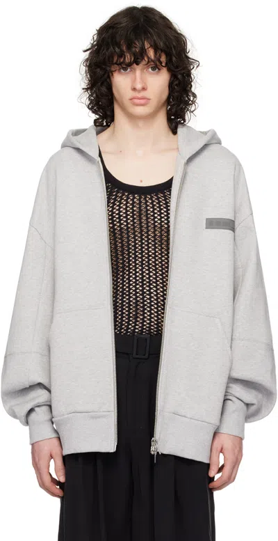 Lgn Louis Gabriel Nouchi Gray Patch Hoodie In Grey