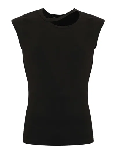 Lgn Louis Gabriel Nouchi Cut-out Cotton T-shirt In Brown
