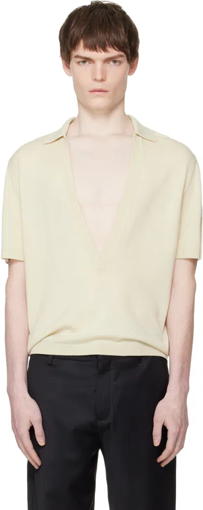 Lgn Louis Gabriel Nouchi Off-white Short-sleeved Polo In Neutral