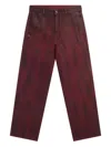 Lgn Louis Gabriel Nouchi Painted-effect Jeans In Burgundy