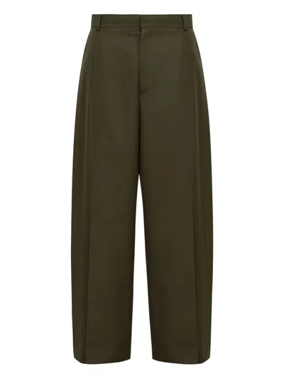 Lgn Louis Gabriel Nouchi Pleated Wide Leg Trousers In Green