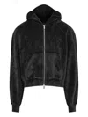 Lgn Louis Gabriel Nouchi Velour Hooded Sweatshirt In Black
