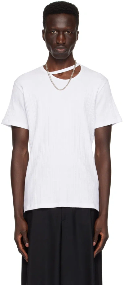 Lgn Louis Gabriel Nouchi White Cutout T-shirt In White 002