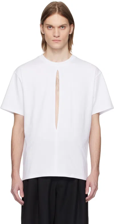 Lgn Louis Gabriel Nouchi White Slit T-shirt In White 002