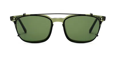 Lgr Malabo Clip-on Only 3657 Men's Sunglasses Black Size 50 In Green