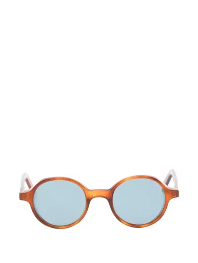 Lgr Reunion Carnet Round-frame Sunglasses In Brown