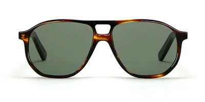 Lgr Tangeri 6616 Men's Sunglasses Tortoiseshell Size 54 In Green