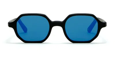 Lgr Zanzibar 5436 Men's Sunglasses Black Size 46 In Blue