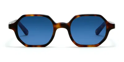 Lgr Zanzibar 5439 Men's Sunglasses Tortoiseshell Size 46 In Blue