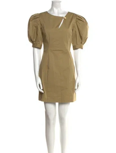 Pre-owned Lhd Bateau Neckline Mini Dress In Neutral