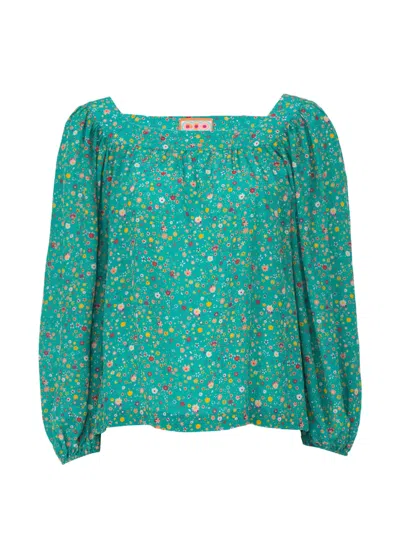 Lhd Bird Street Blouse In Green
