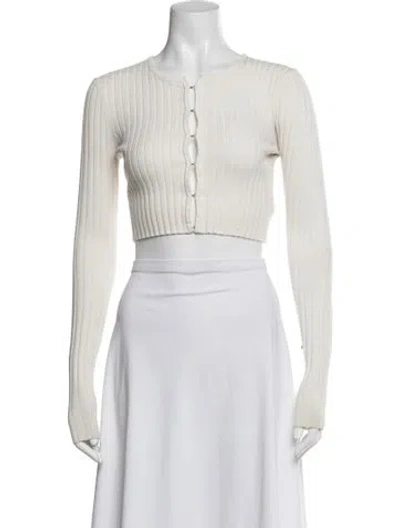 Pre-owned Lhd Crew Neck Long Sleeve Crop Top In Neutrals