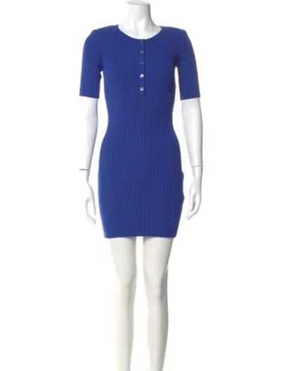Pre-owned Lhd Crew Neck Mini Dress In Blue