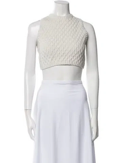 Pre-owned Lhd Crew Neck Sleeveless Crop Top In Neutral