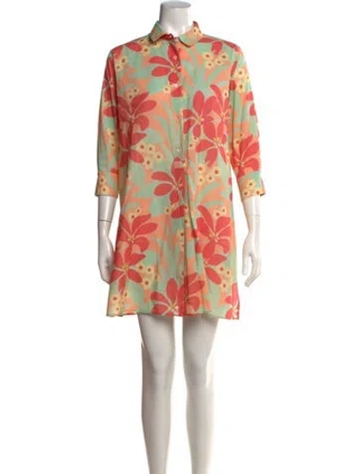 Pre-owned Lhd Floral Print Mini Dress In Multicolor