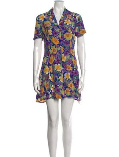 Pre-owned Lhd Floral Print Mini Dress In Multicolor