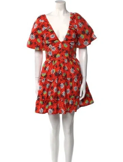 Pre-owned Lhd Floral Print Mini Dress In Pink