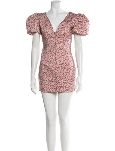 Pre-owned Lhd Floral Print Mini Dress In White