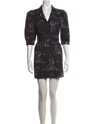 Pre-owned Lhd Graphic Print Mini Dress In Black