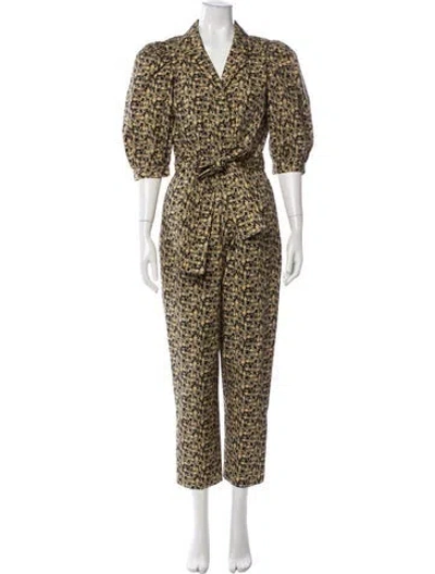 Pre-owned Lhd Patterned Jumpsuit In Black/yellow