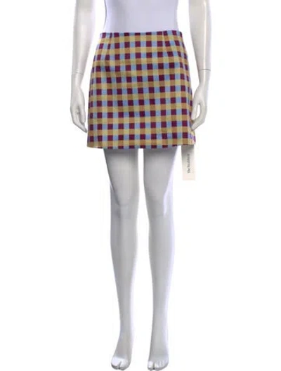 Pre-owned Lhd Plaid Print Mini Skirt In Blue/purple
