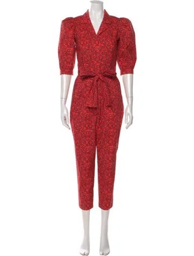 Pre-owned Lhd Printed Jumpsuit In Red